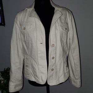 Talbots white jean jacket size 12P